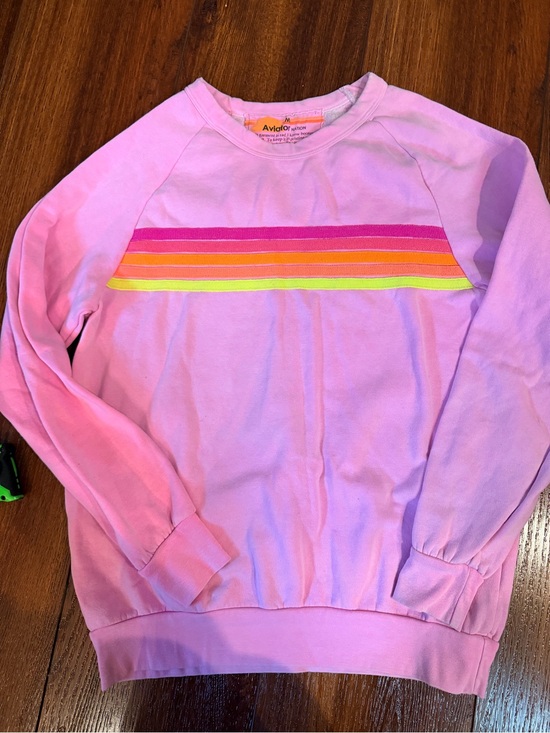 Aviator Nation Tops - Aviator Nation Pink Pullover with Neon Stripe Detail price is firm